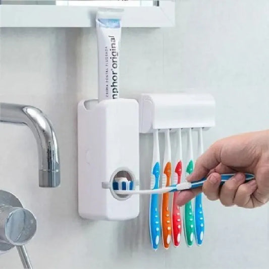 Automatic Toothpaste Dispenser With Brush Holder