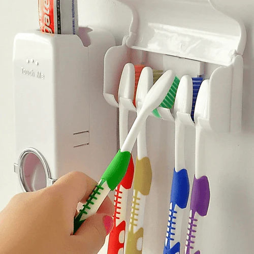 Automatic Toothpaste Dispenser With Brush Holder