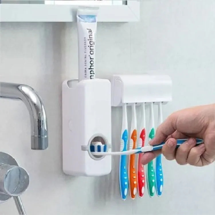 Automatic Toothpaste Dispenser With Brush Holder